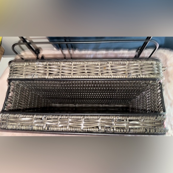 Mesa Black Woven Storage Basket Picnic Caddy Organizer - Picture 14 of 14